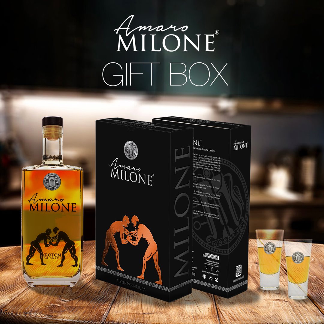 Gift Box con Amaro Milone 70cl + 2 Bicchierini 7cl